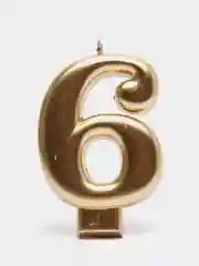 Свеча-цифра для торта, золотая, 8 см