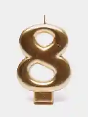 Свеча-цифра для торта, золотая, 8 см