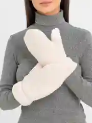 Белый варежки зимние, меховые