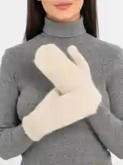 Бежевый варежки зимние, шерстяные