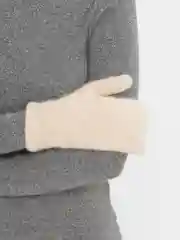 Бежевый варежки зимние, шерстяные