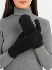 Черный варежки зимние, шерстяные