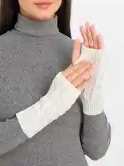 Белый рукава теплые, вязаные, унисекс
