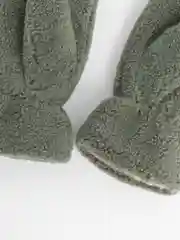 Зелёный хаки варежки зимние, меховые