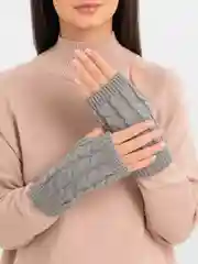 Серый рукава теплые, вязаные, унисекс