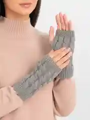 Серый рукава теплые, вязаные, унисекс