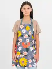 Серый фартук кухонный женский, с карманом