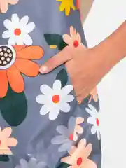 Серый фартук кухонный женский, с карманом