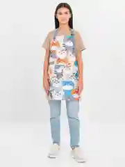 Голубой фартук кухонный женский, с карманом