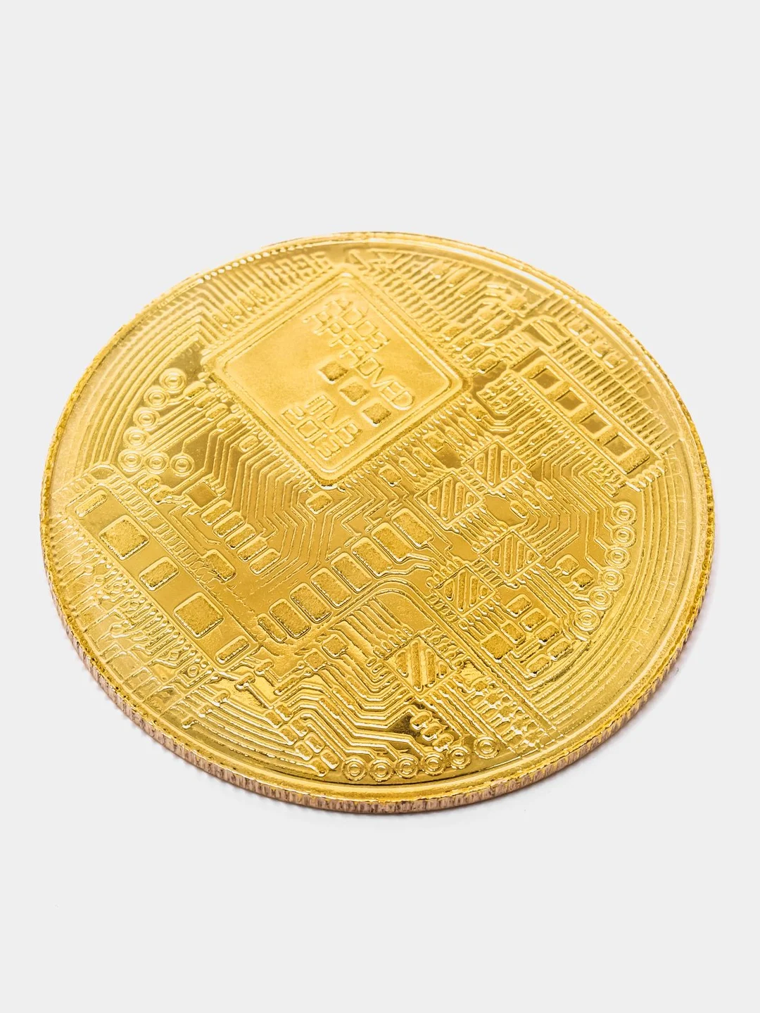Золотой сувенирная монета Биткоин (Bitcoin)