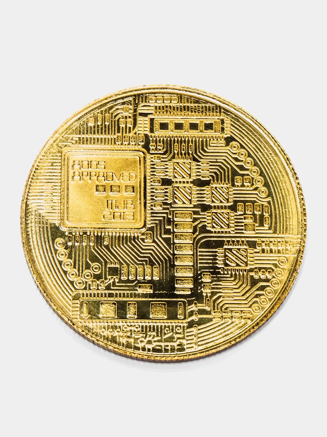 Золотой сувенирная монета Биткоин (Bitcoin)