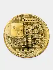 Золотой сувенирная монета Биткоин (Bitcoin)