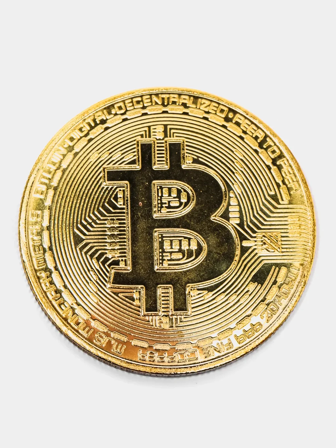 Золотой сувенирная монета Биткоин (Bitcoin)