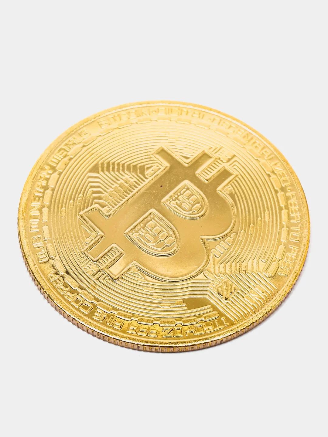 Золотой сувенирная монета Биткоин (Bitcoin)