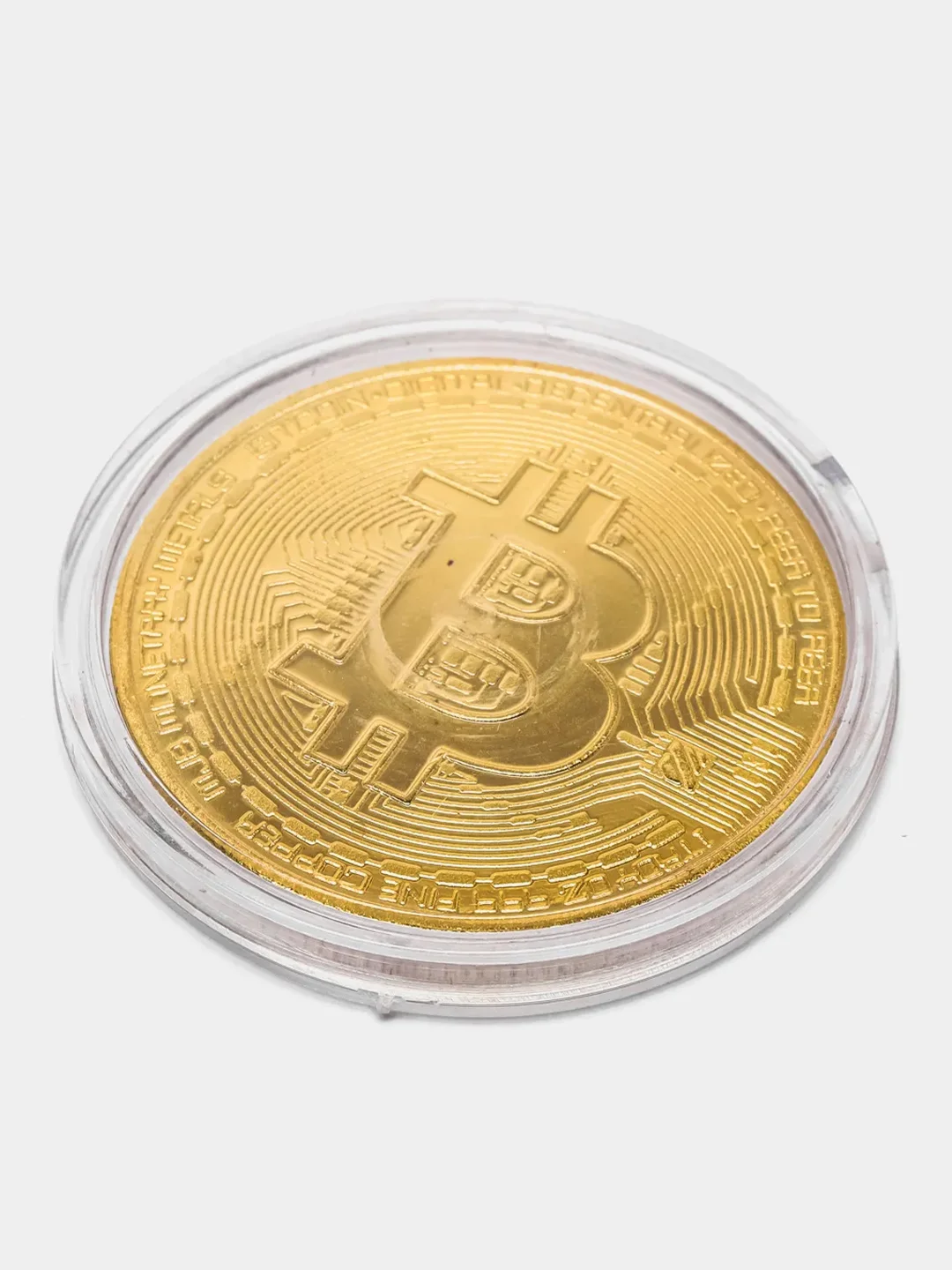 Золотой сувенирная монета Биткоин (Bitcoin)