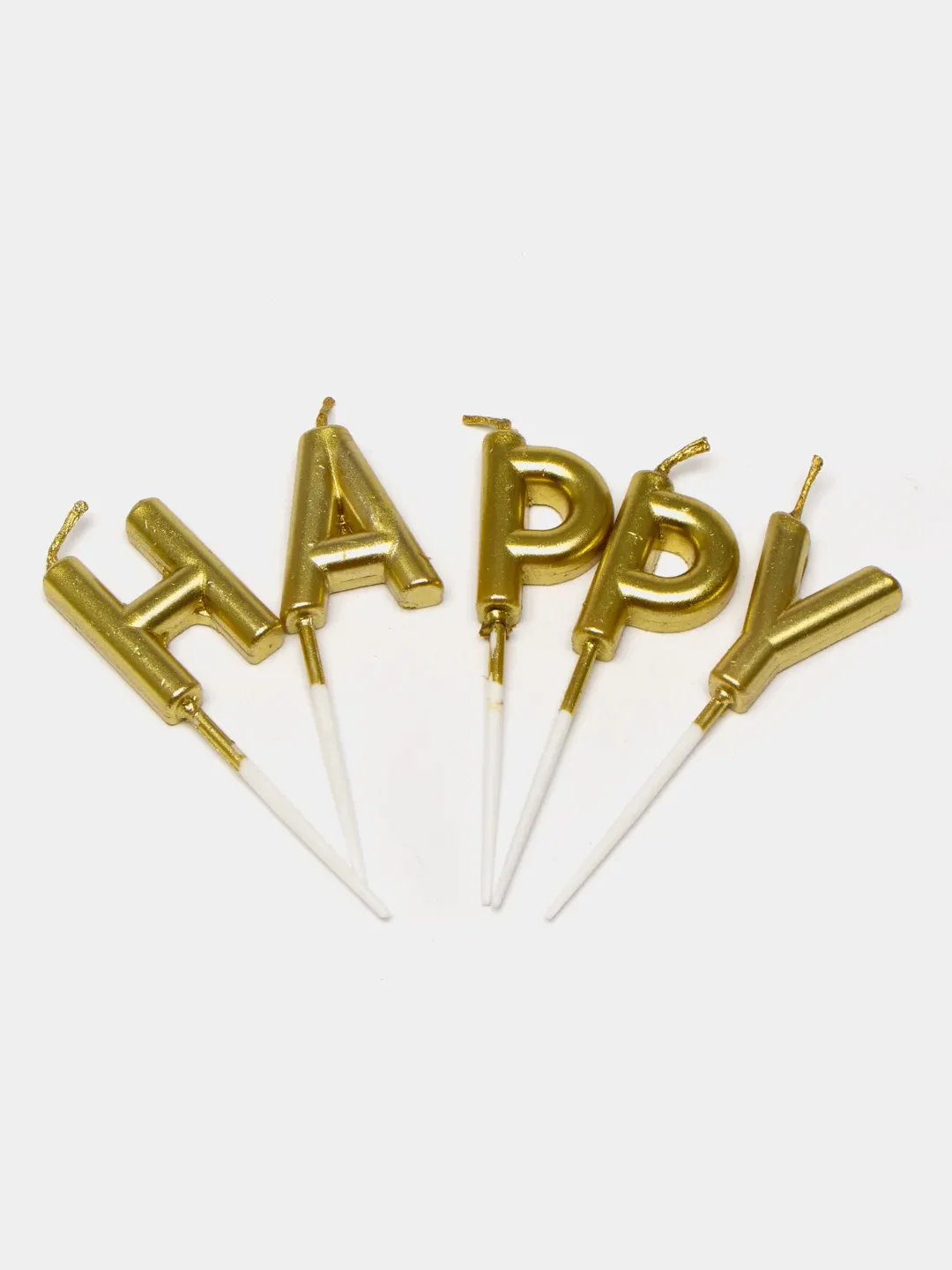 Золотой набор свечей для торта на день рождения Happy Birthday