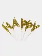 Золотой набор свечей для торта на день рождения Happy Birthday