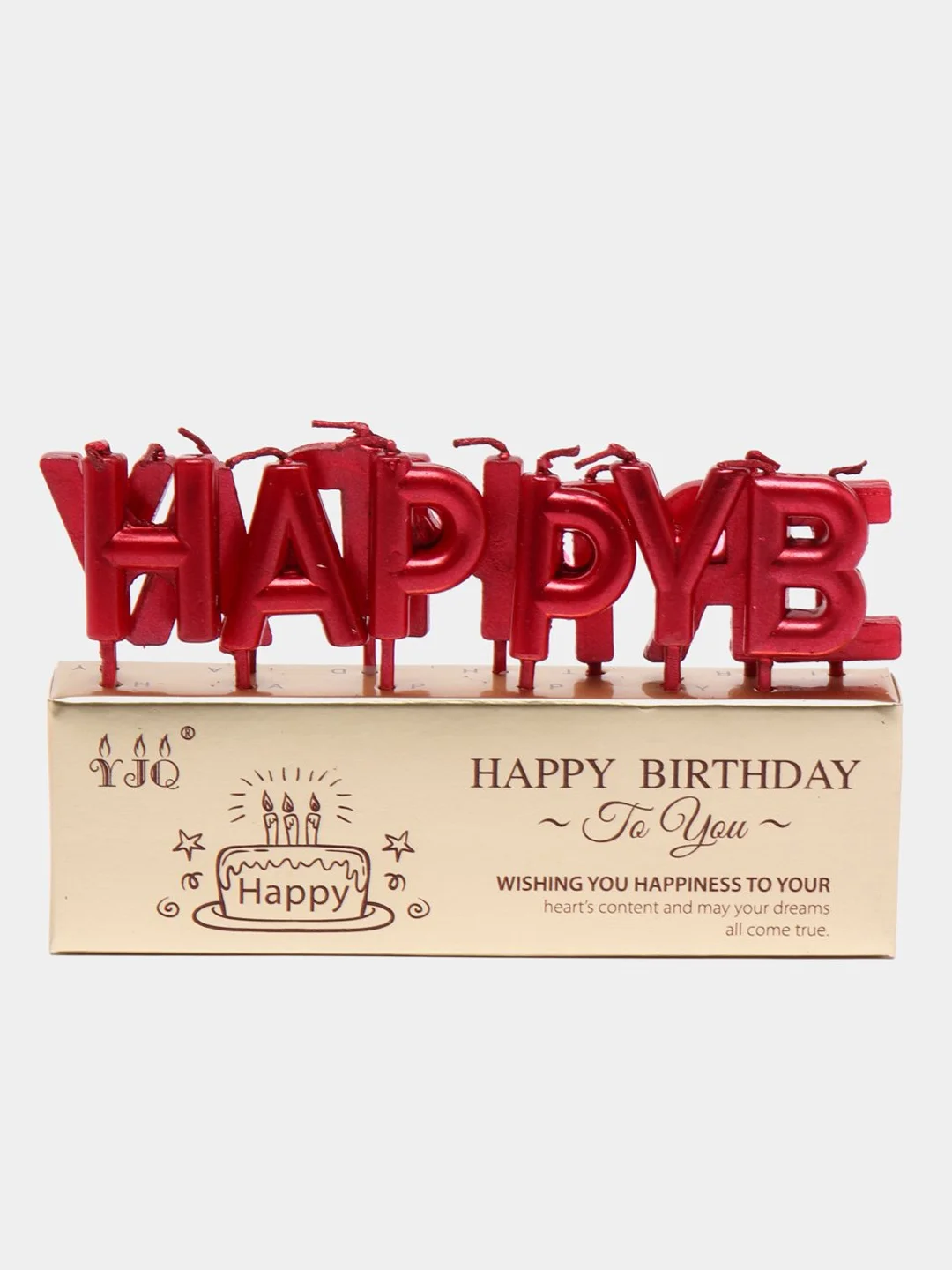 Красный набор свечей для торта на день рождения Happy Birthday