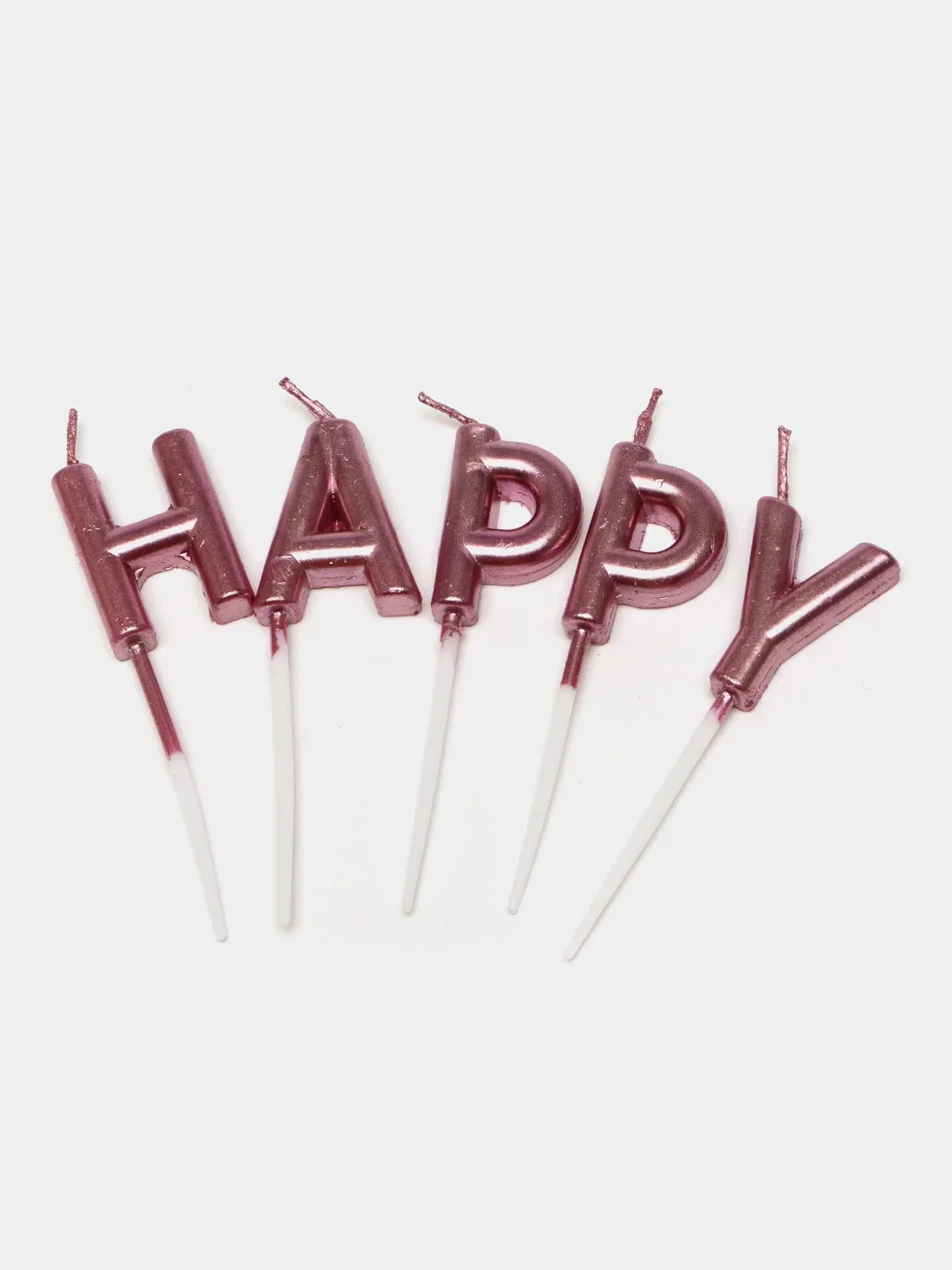 Розовый набор свечей для торта на день рождения Happy Birthday
