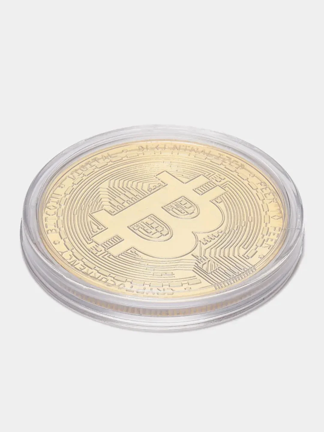 Золотой монета Bitcoin, сувенирный Биткоин