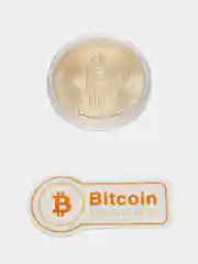 Золотой монета Bitcoin, сувенирный Биткоин