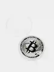 Серебряный монета Bitcoin, сувенирный Биткоин