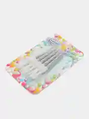 Серебряный cвечи для торта, спираль, металлик, 5 см, 10 штук