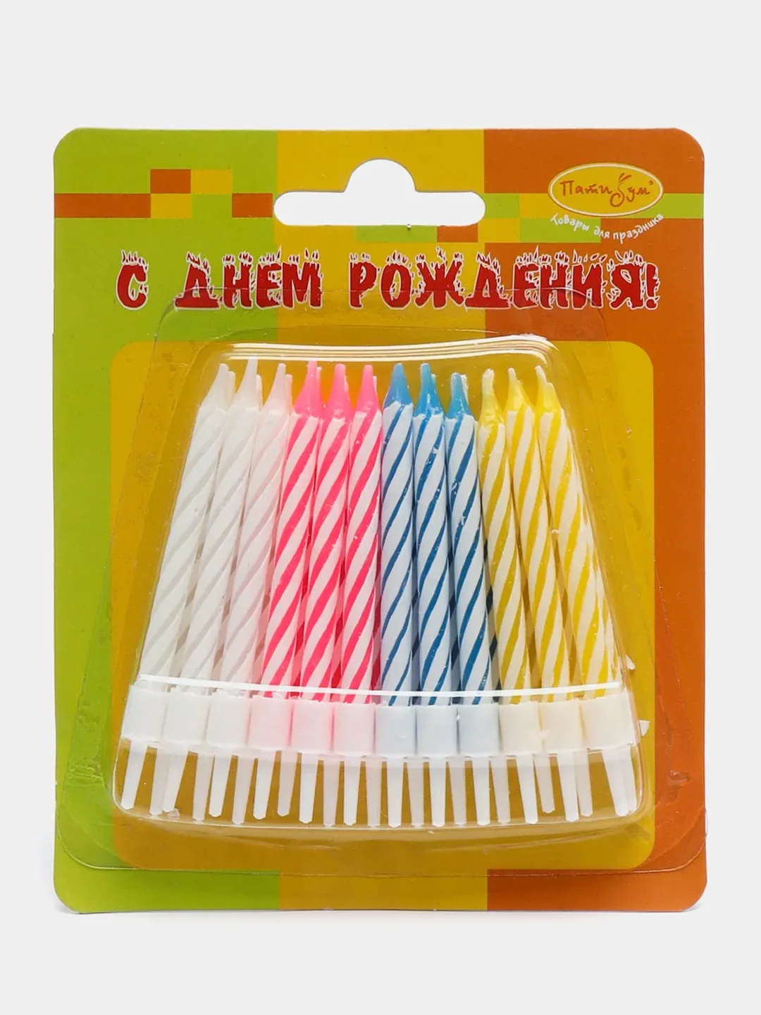 Свечи для торта с держателями ПатиБум, Мини, 2-х цветные, 6 см, 24 шт
