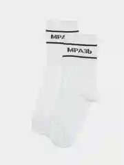 Белый носки с надписью "Мразь"