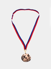 Медаль призовая, 3 место, бронза, 4,3 х 4,6 см