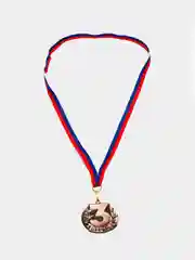 Медаль призовая, 3 место, бронза, 4,3 х 4,6 см