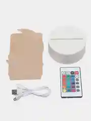 Бордовый светильник 3D ночник светодиодный RGB LED с пультом подарок на Новый год