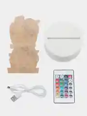 Желтый светильник 3D ночник светодиодный RGB LED с пультом подарок на Новый год