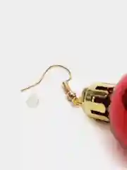 Золотой серьги новогодние "Ёлочные шарики"