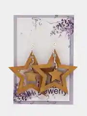 Деревянные серьги " Двойная звезда"