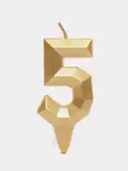 Золотой свеча в торт "Золотая", цифра: 0, 1, 2, 3, 4, 5, 6, 7, 8, 9, х 7,8 см