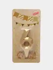 Золотой свеча в торт "Золотая", цифра: 0, 1, 2, 3, 4, 5, 6, 7, 8, 9, х 7,8 см