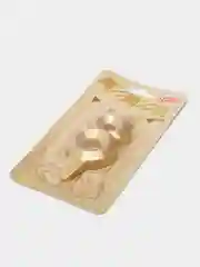 Золотой свеча в торт "Золотая", цифра: 0, 1, 2, 3, 4, 5, 6, 7, 8, 9, х 7,8 см