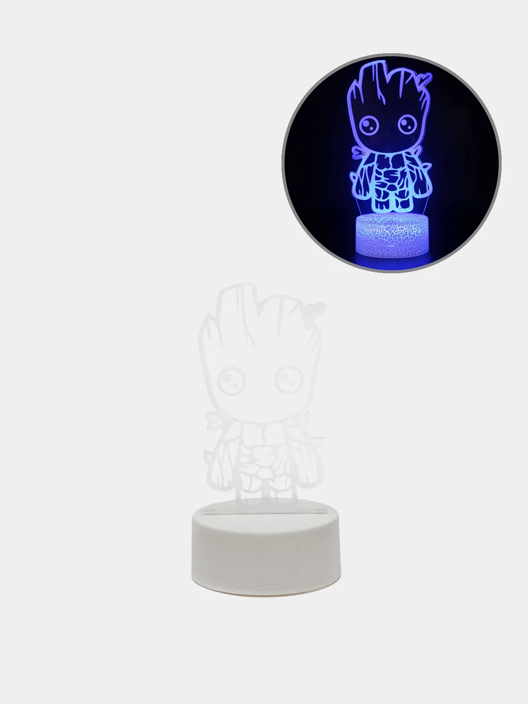 Желтый светильник 3D ночник светодиодный RGB LED с пультом подарок на Новый год