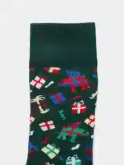 Зеленый новогодние носки