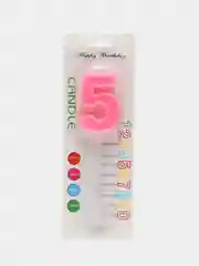 Розовый свечи-цифры для торта контурные