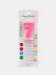 Розовый свечи-цифры для торта контурные