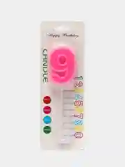 Розовый свечи-цифры для торта контурные