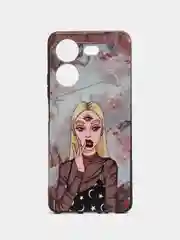 Пудровый силиконовый чехол для Tecno POVA 5, с принтом, с рисунком, Техно Пова 5
