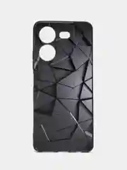 Тёмно-серый силиконовый чехол для Tecno POVA 5, с принтом, с рисунком, Техно Пова 5