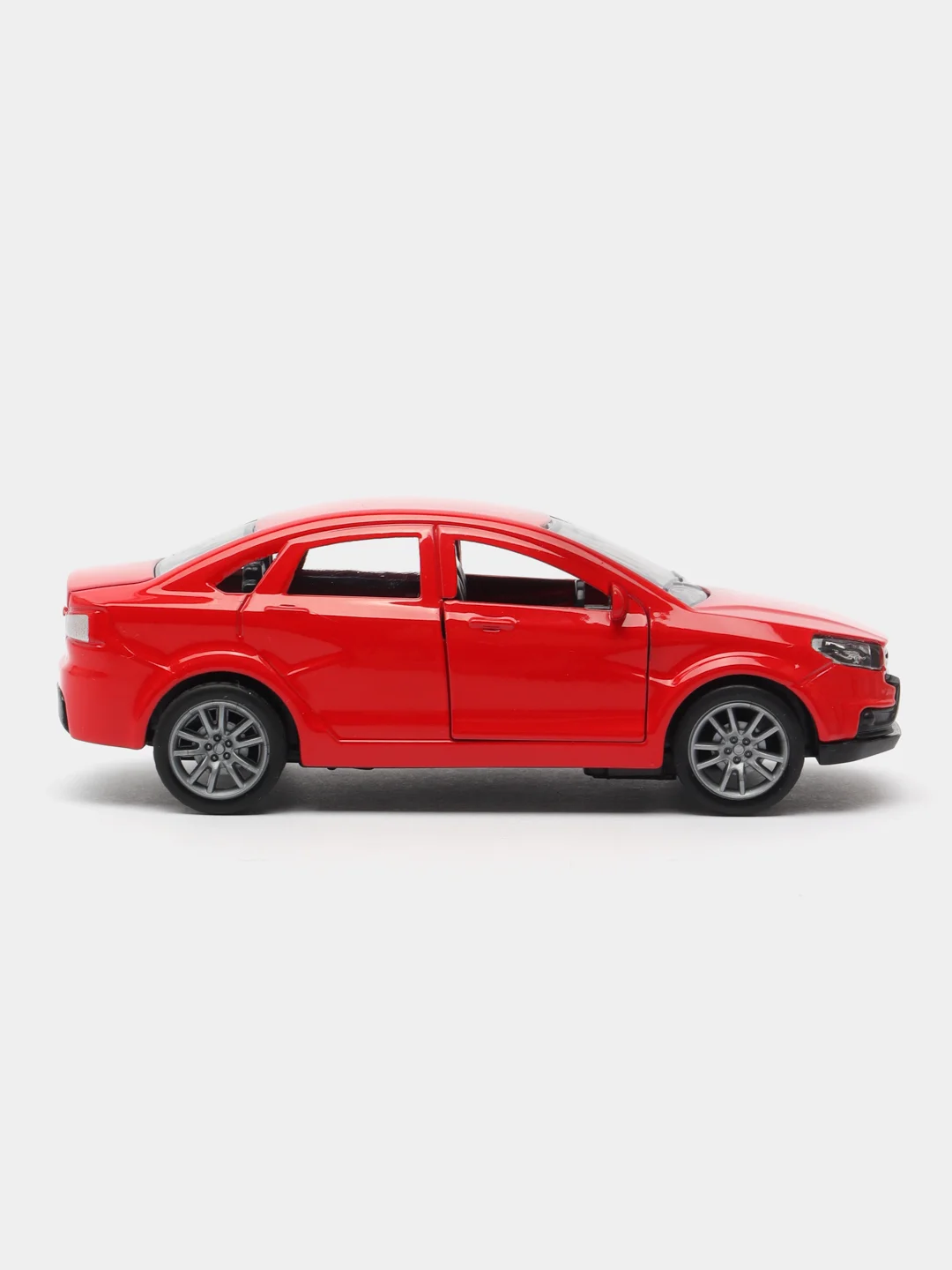 Красный машинка металлическая, ВАЗ, Lada Vesta, инерционная, 12 см