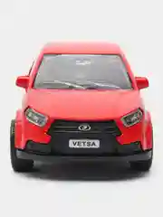Красный машинка металлическая, ВАЗ, Lada Vesta, инерционная, 12 см