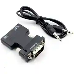 Портативный адаптер переходник конвертер HDMI - VGA с аудио выходом 3,5 mm