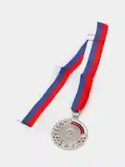 Серебряный медаль, диаметр 5 см