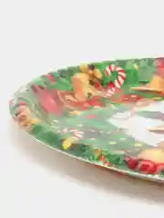 Зеленый поднос "Новогодние символы", пластиковый